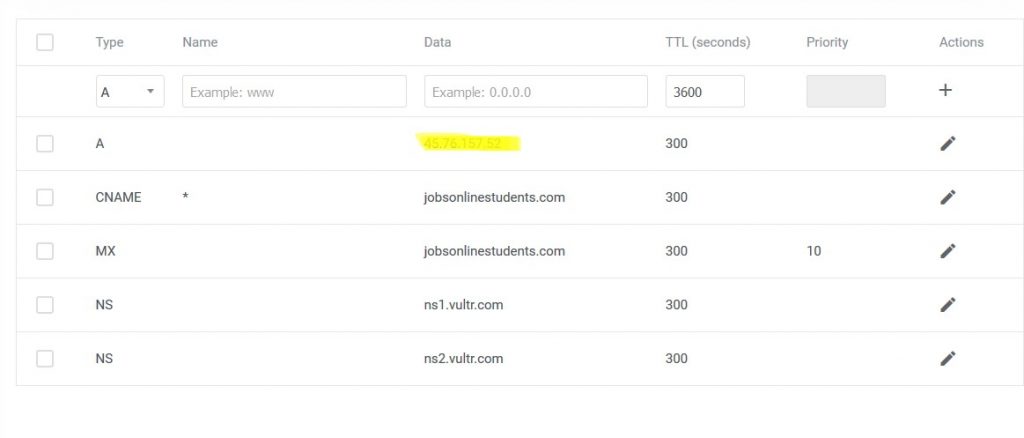 Point domain to Vultr VPS